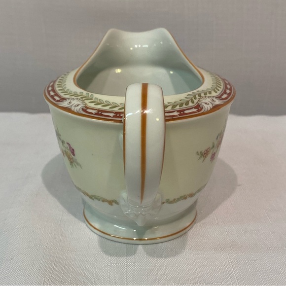 Noritake Nippon Toki Kaisha Creamer Red Border Laurel  Brown Trim - Picture 5 of 10